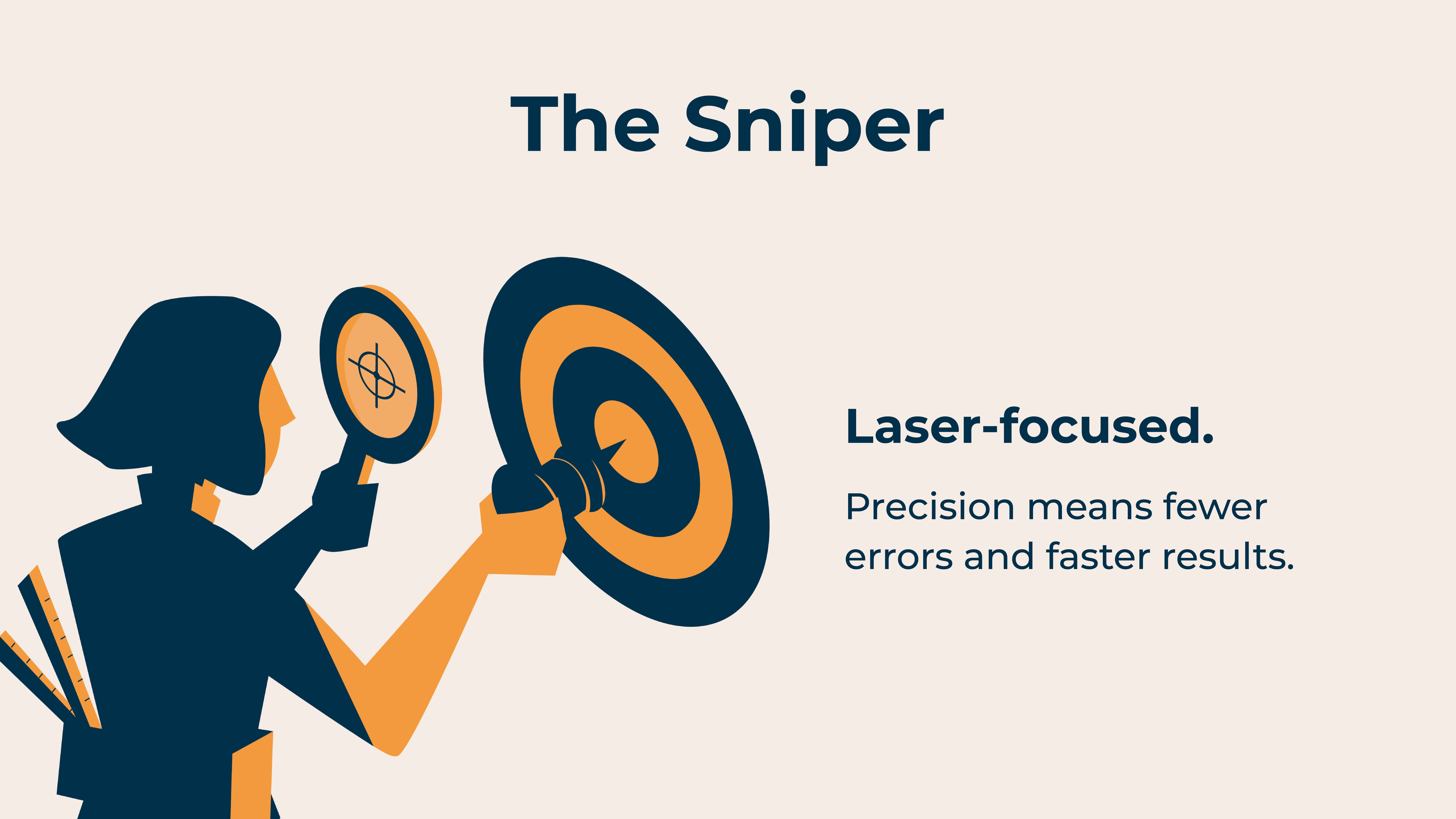 Illustration of an estimator holding a laser representing The Sniper