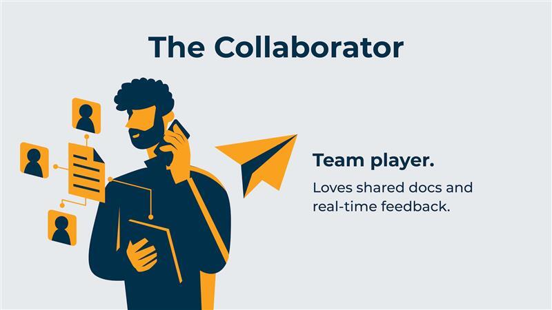 Illustration of an estimator on the phone representing The Collaborator