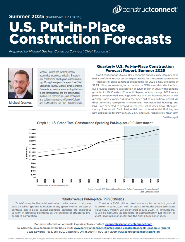 summer 2025 PIP forecasts c2025 constructconnect