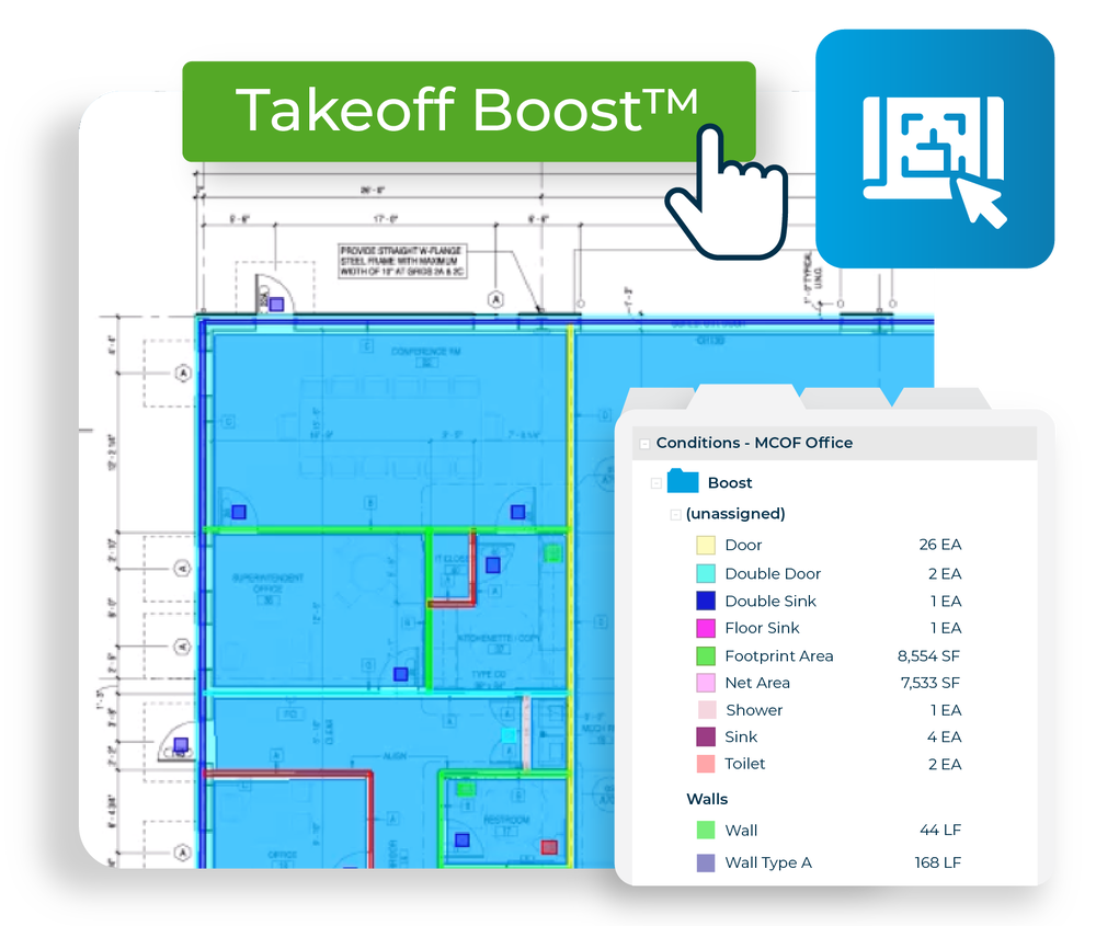Takeoff Boost visual graphic with interface elements