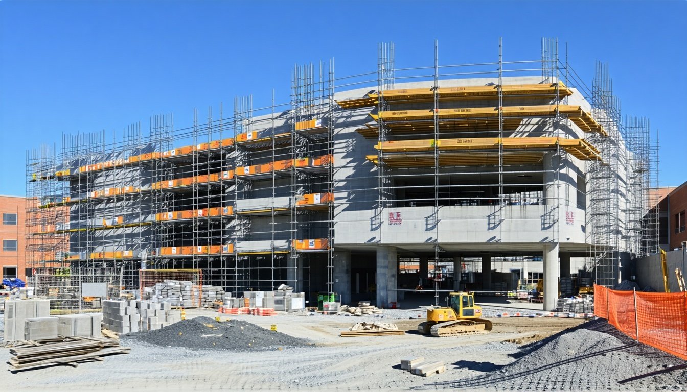 a university hospital depicted under construction in an ai generated image 