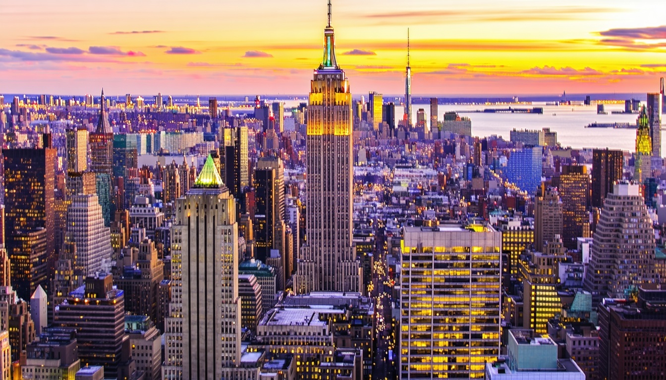 an ai image of NYC at daybreak