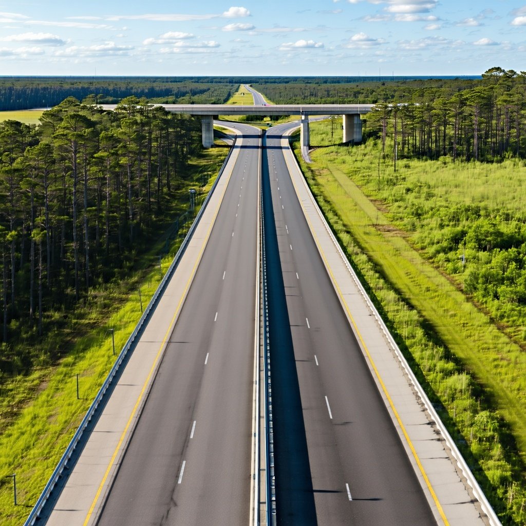 a bridge over an expressway or highway in Louisiana ai generated