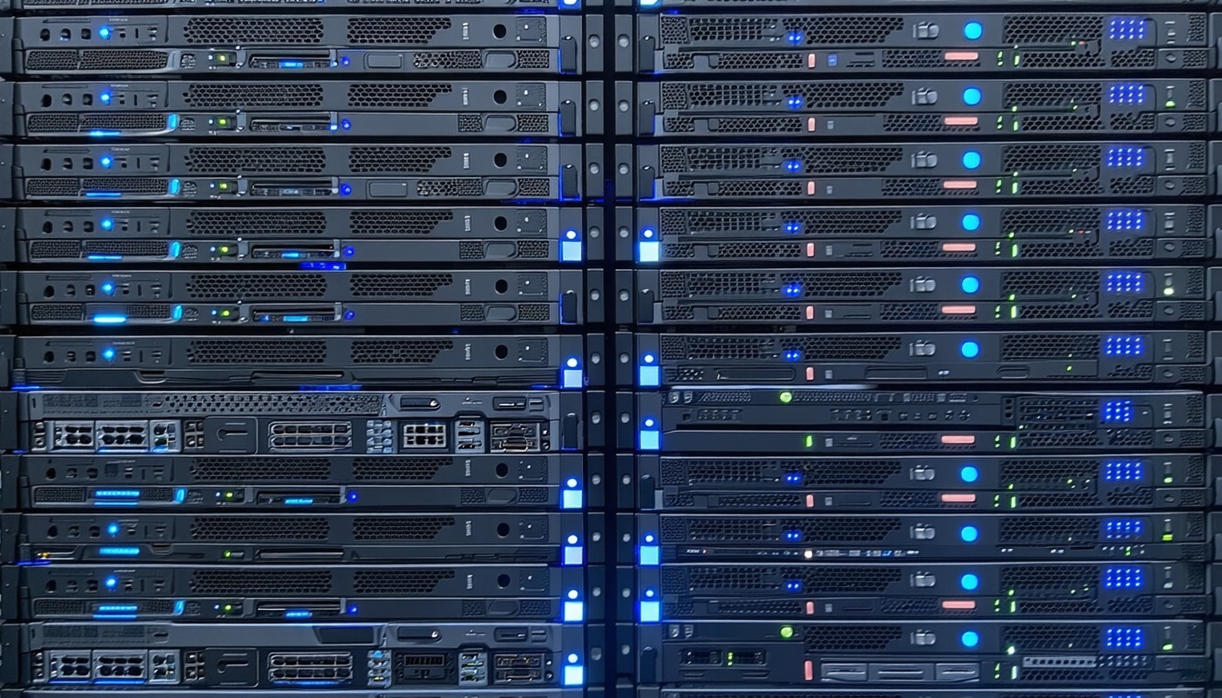 an abstract ai generated image of servers 