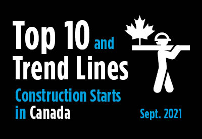 Top 10 largest construction project starts in Canada and Trend Graph - September 2021