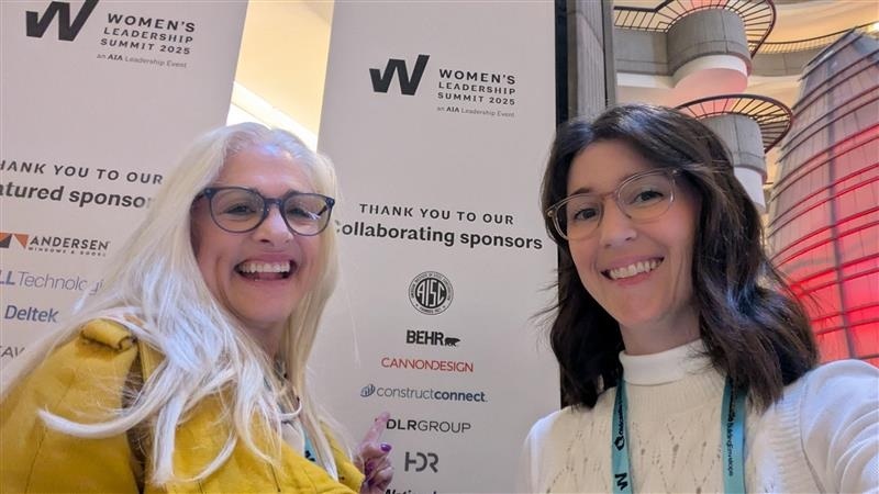 Sally Cohen, ConstructConnect Director of Design, and Kyla Beals, ConstructConnect Senior Product Designer, at the 2025 AIA Women's Leadership Conference