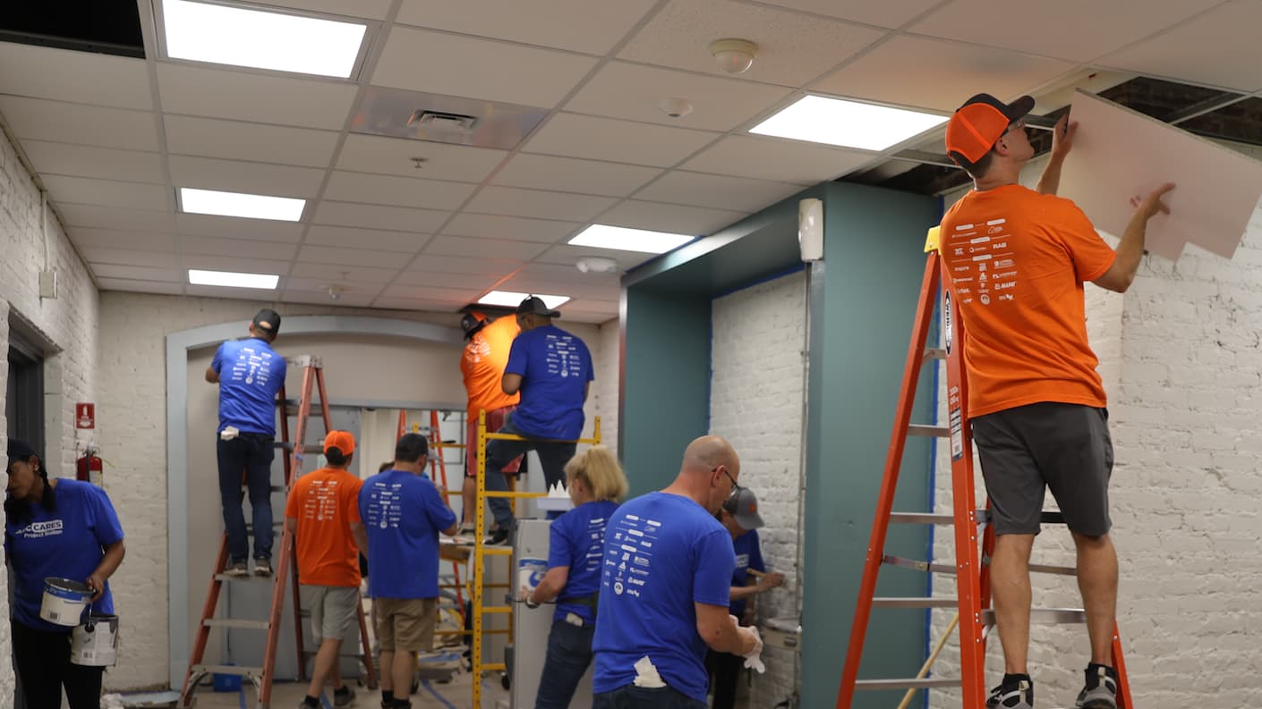 Team of volunters at AEC Cares community event