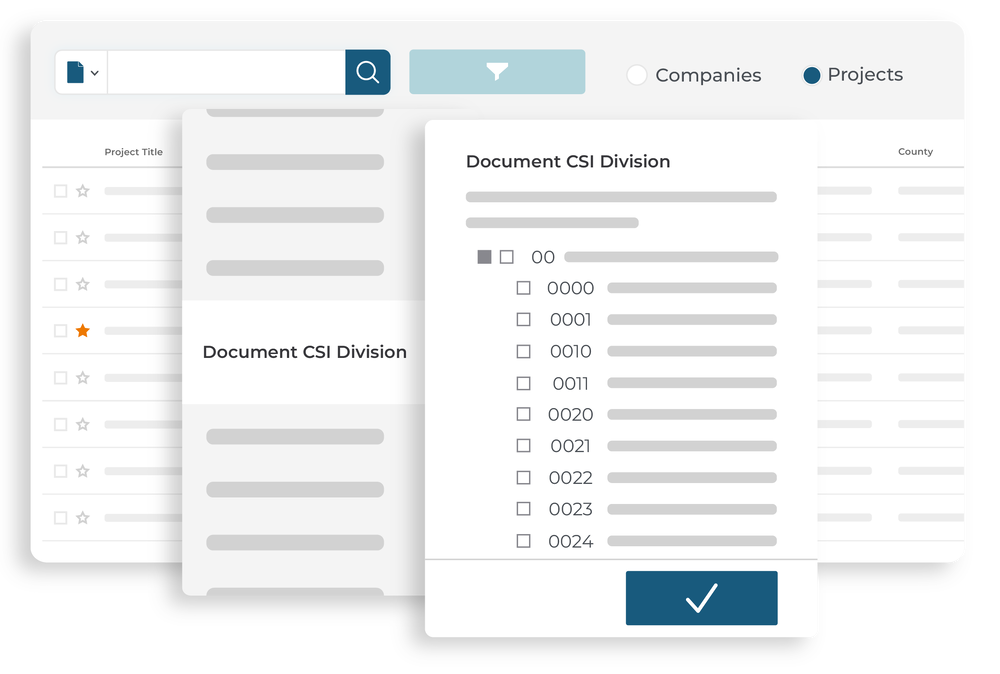 BPM project search interface example