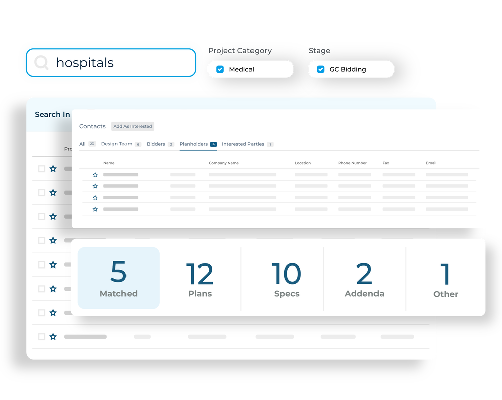Project Intelligence interface showcasing bid opportunities
